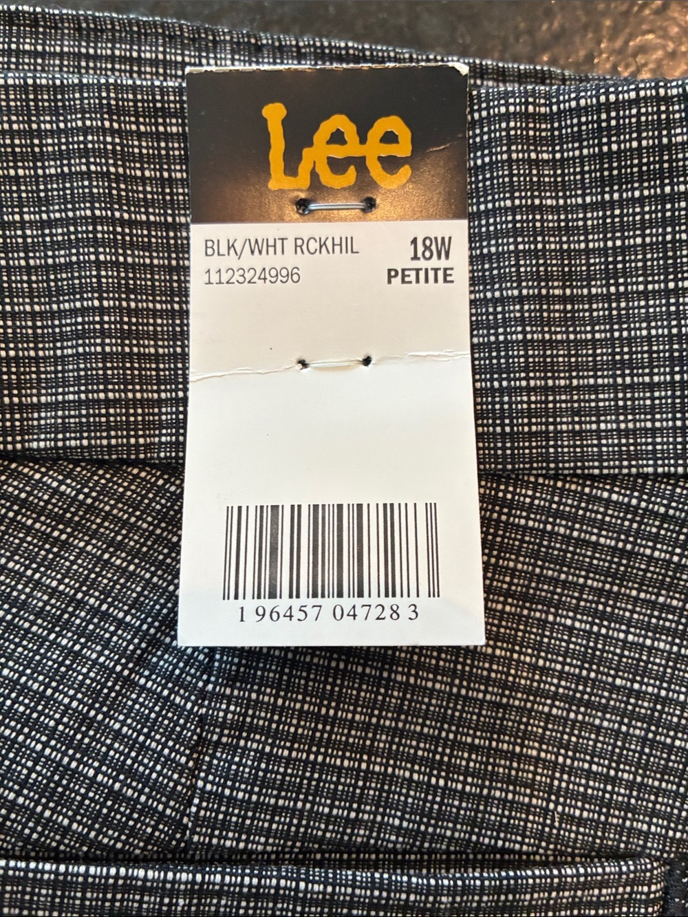Lee Women’s 18W Petite Micro-Check Chinos NWT - Picture 2 of 3